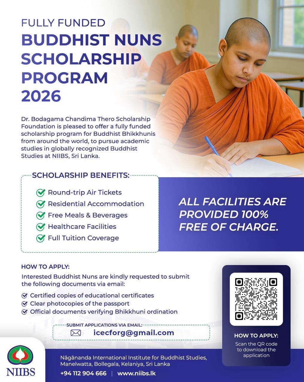 BUDDHIST NUNS SCHOLARSHIP PROGRAM 2026