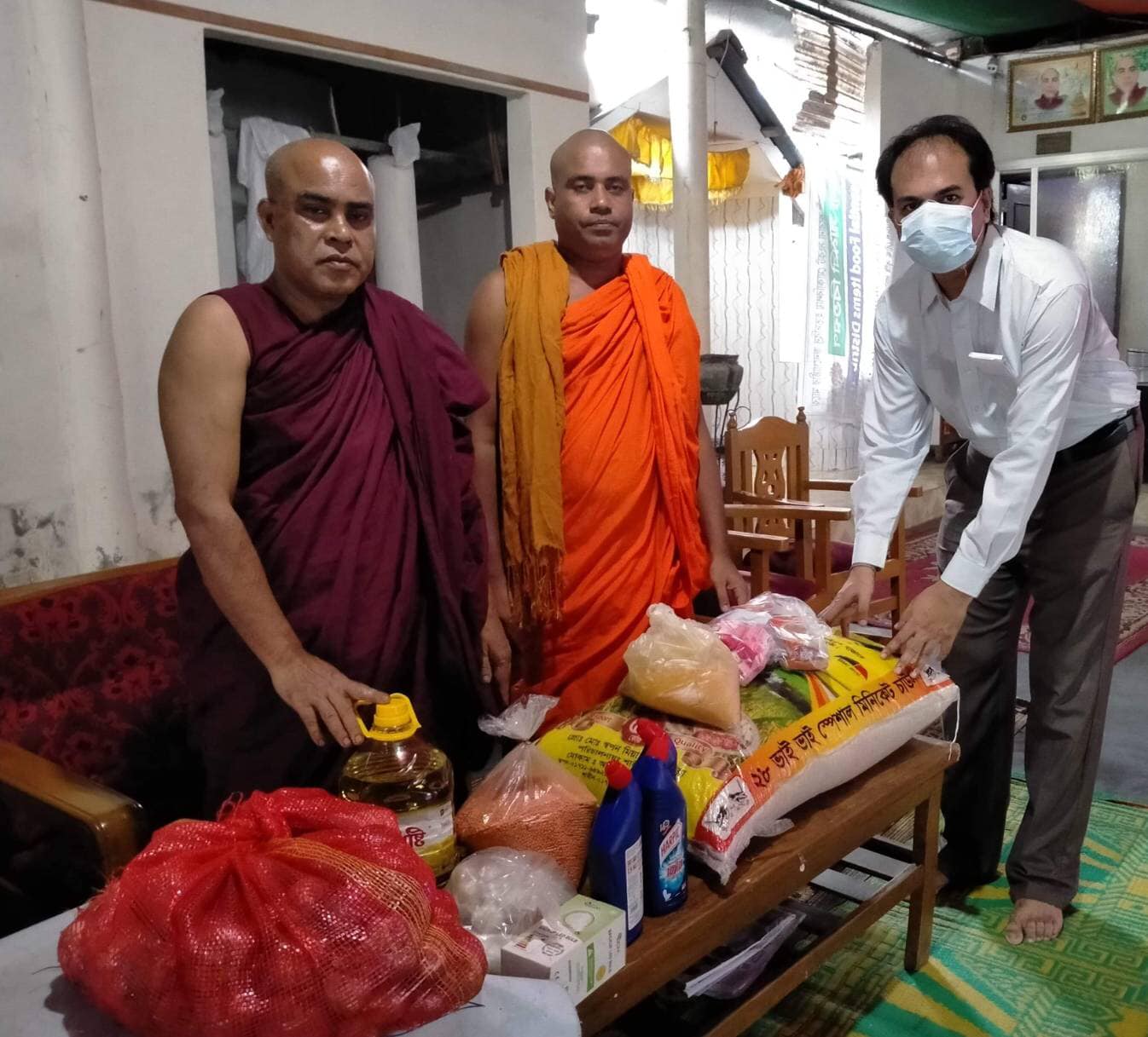 Dr. Sabuj Barua Vice President of World Alliance of Buddhists-WAB, offered some necessities to Temple